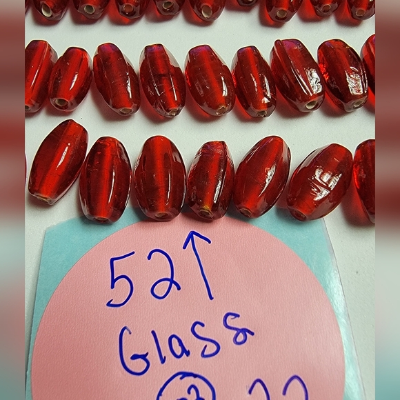 Red Siam Czech Vintage glass beads Qty 102 various sizes and shapes - Picture 5 of 6